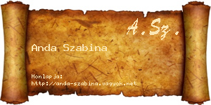 Anda Szabina névjegykártya